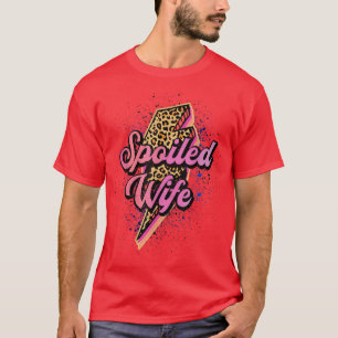 Leopard Spoiled Wife Lightning Bolt Western Countr T-Shirt