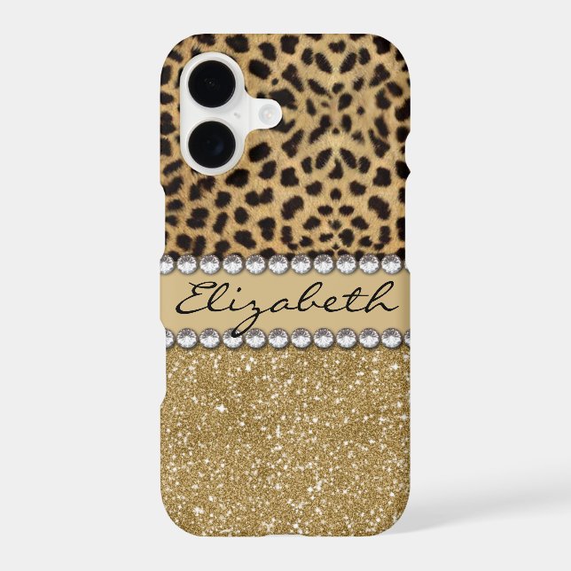 Leopard Spot Gold Glitter Rhinestone (Back)