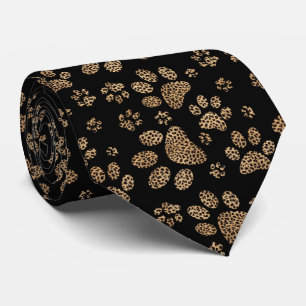 Leopard Spot Paw Prints Design Tie