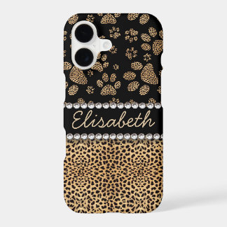 Leopard Spot Paw Prints Rhinestone