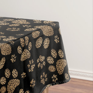 Leopard Spot Paw Prints Tablecloth