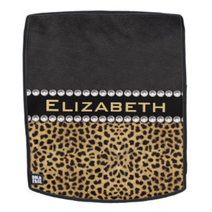 Leopard Spot Rhinestone Diamonds Monogram PHOTO Backpack