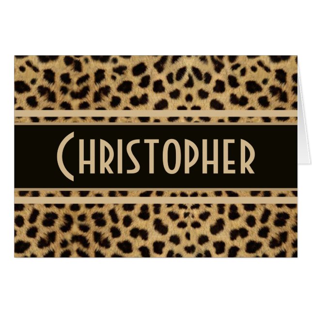 Leopard Spot Skin Print Personalised (Front Horizontal)