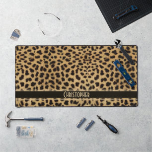 Leopard Spot Skin Print Personalised Desk Mat