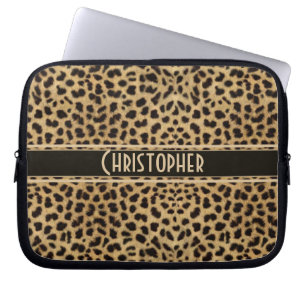 Leopard Spot Skin Print Personalised Laptop Sleeve