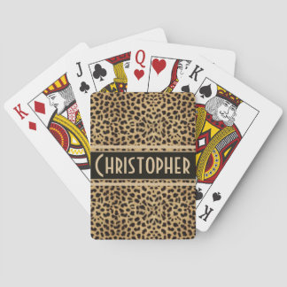 Leopard Spot Skin Print Personalised Playing Cards