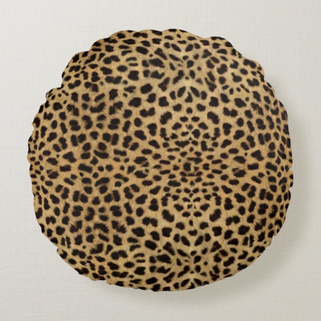 Leopard Spot Skin Print Round Cushion (Front)