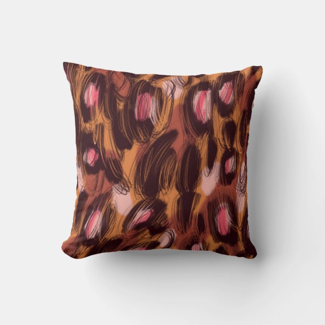 Leopard Spots African Animal Pattern Cushion (Front)