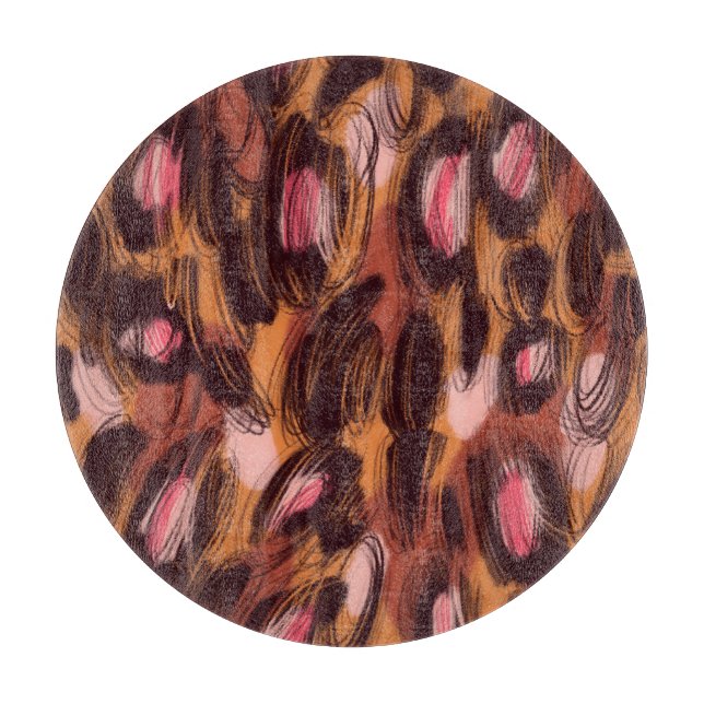Leopard Spots African Animal Pattern Cutting Board (Front)