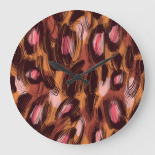Leopard Spots African Animal Pattern Large Clock