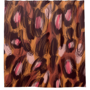 Leopard Spots African Animal Pattern Shower Curtain
