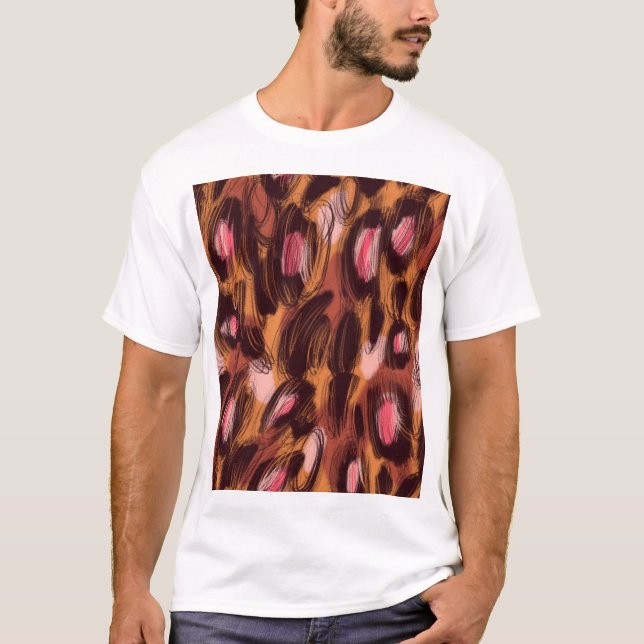 Leopard Spots African Animal Pattern T-Shirt (Front)
