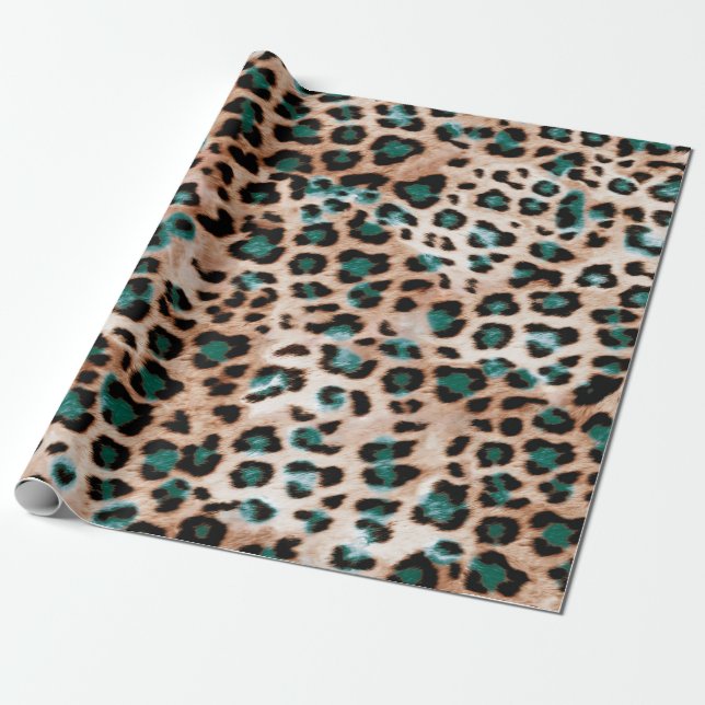 Leopard Spots Animal Print Pattern Wrapping Paper (Unrolled)