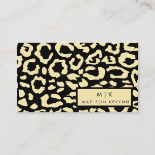 Leopard Spots Black And Gold Animal Print Pattern Business Card
