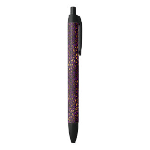 Leopard Spots Blue Glam Luxurious Fashionable Wild Black Ink Pen