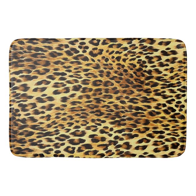 Leopard Spots Camouflage Pattern Painting Bath Mat (Front)