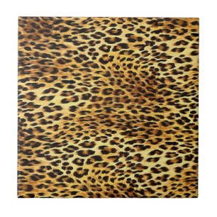 Leopard Spots Camouflage Pattern Painting Ceramic Tile