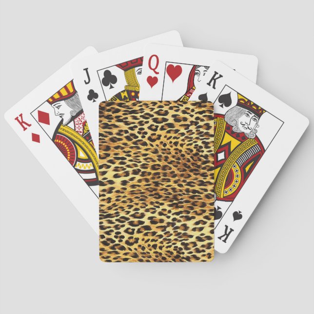 Leopard Spots Camouflage Pattern Painting Playing Cards (Back)