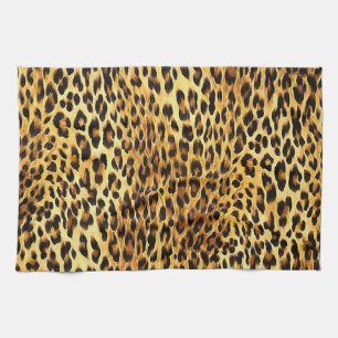 Leopard Spots Camouflage Pattern Painting Tea Towel