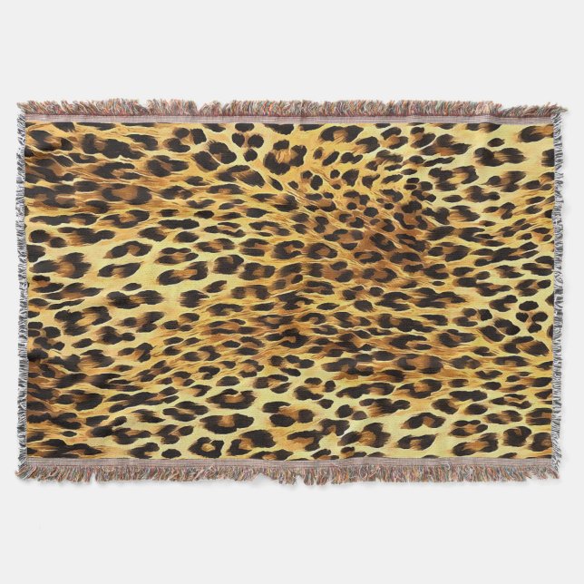 Leopard Spots Camouflage Pattern Painting Throw Blanket (Front)
