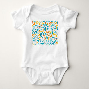 Leopard Spots: Colourful Vintage Texture. Baby Bodysuit