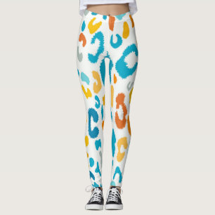 Leopard Spots: Colourful Vintage Texture. Leggings