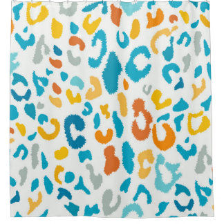 Leopard Spots: Colourful Vintage Texture. Shower Curtain