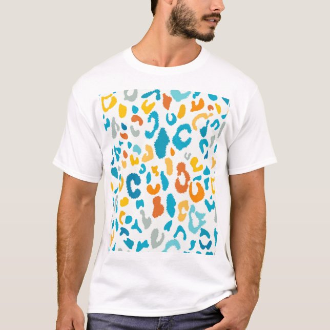 Leopard Spots: Colourful Vintage Texture. T-Shirt (Front)