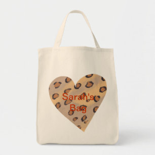 Leopard Spots Heart Personalised Bags