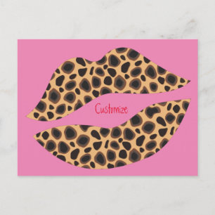 Leopard Spots Lipstick Kiss Thunder_Cove Postcard