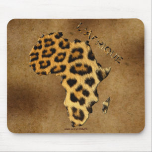 Leopard Spots Map of AFRICA on Parchment Wildlife Mouse Pad