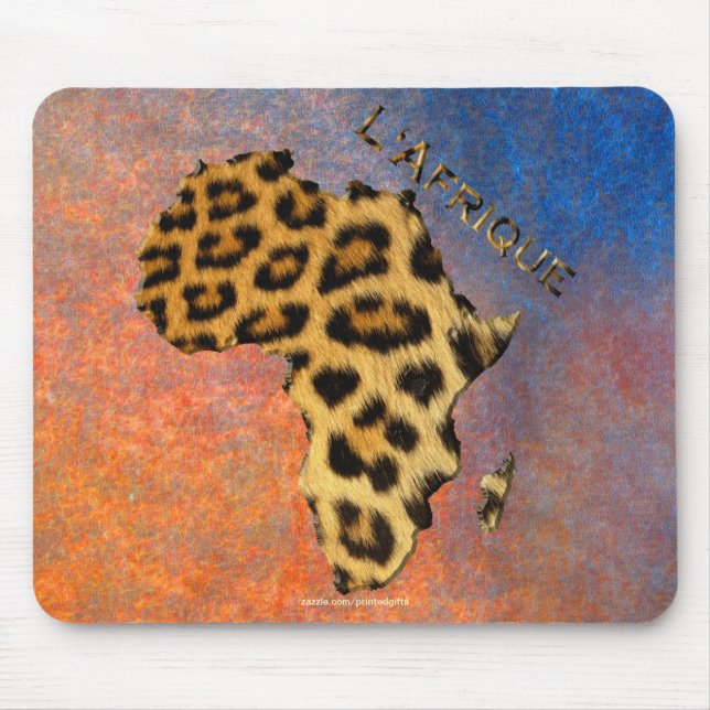 Leopard Spots Map of AFRICA Wildlife Mouse Pad (Front)