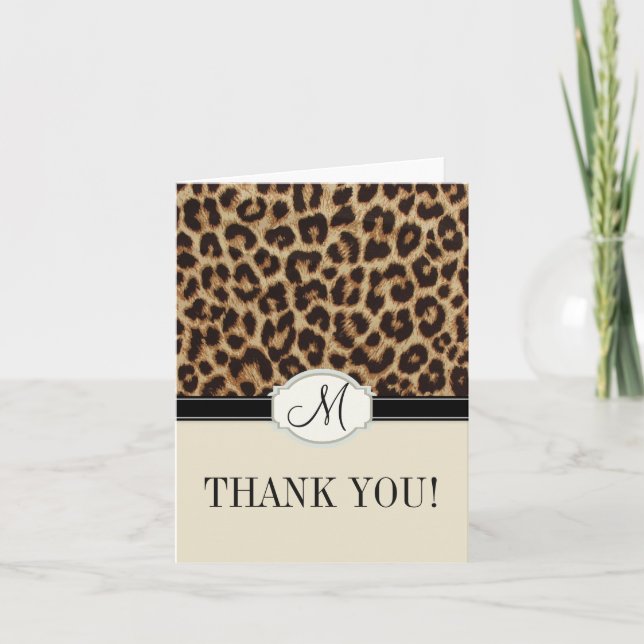 Leopard Spots Monogram Thank You (Front)