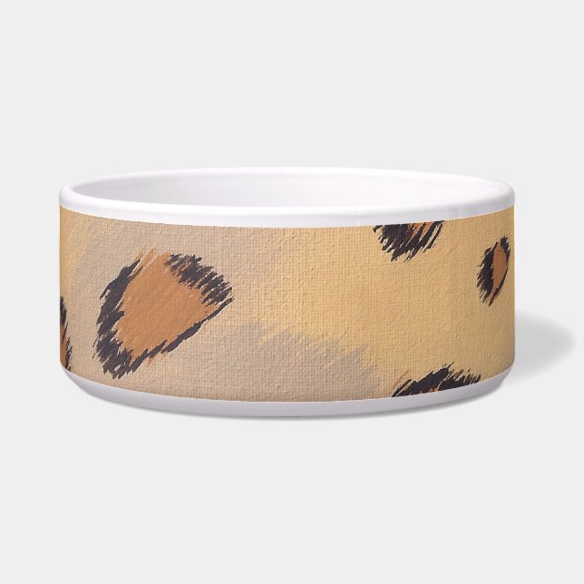 Leopard Spots Painting Custom Pet Bowls (Front)