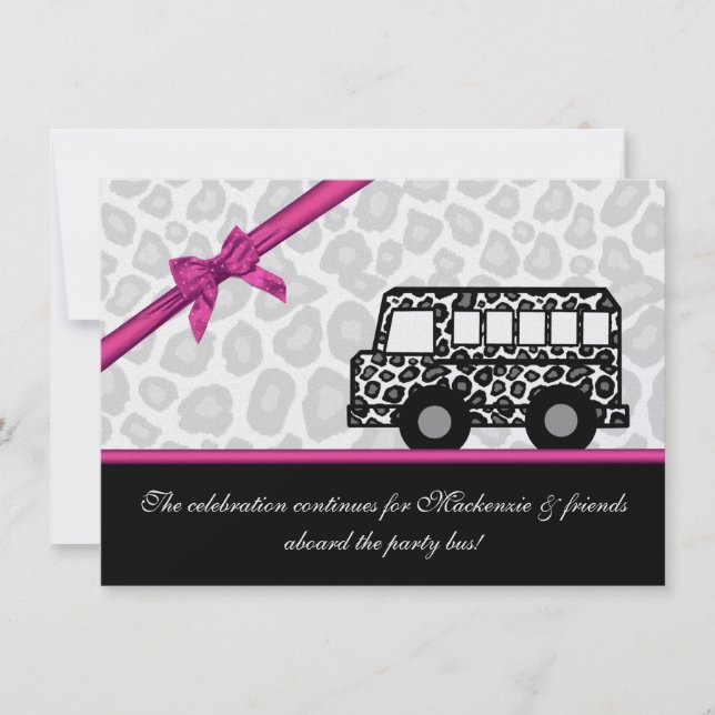 Leopard Spots Party Bus Invitation (Front)