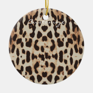 Leopard Spots Pattern Thunder_Cove Ceramic Ornament