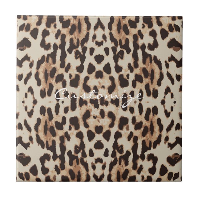 Leopard Spots Pattern Thunder_Cove Ceramic Tile (Front)