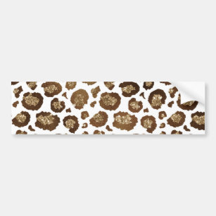 Leopard Spots Wild Animals Golden Glitter Safari Bumper Sticker