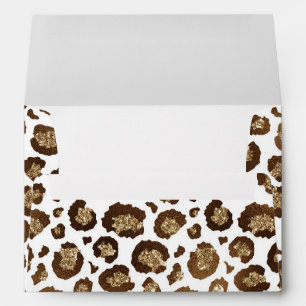 Leopard Spots Wild Animals Golden Glitter Safari Envelope