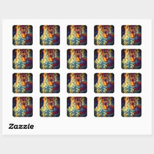 Leopard [Square Seal] Square Sticker