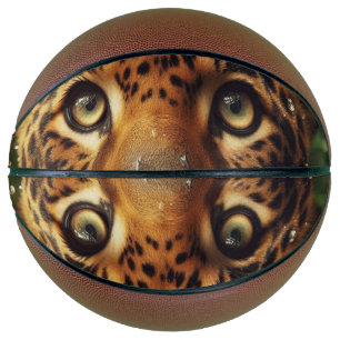 Leopard Stares While Lapping Water in Jungle Basketball