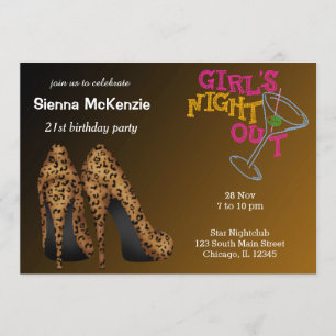 Leopard Stilettos birthday Invitation