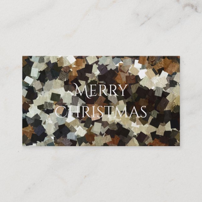 Leopard Style Brown Black Square Pattern Business Card (Front)