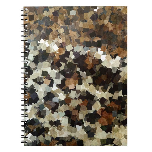 Leopard Style Brown Black Square Pattern Notebook (Front)