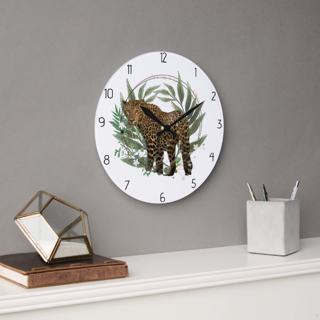 leopard style large clock (Office)