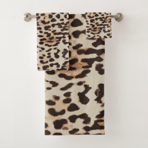 Leopard Style Print. Bath Towel Set