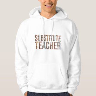 Leopard Substitute Teacher Supplies Funny Back to Hoodie