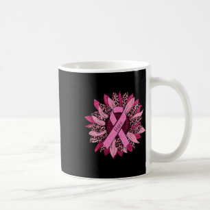 Leopard Sunflower Cheetah Breast Cancer Awareness  Coffee Mug
