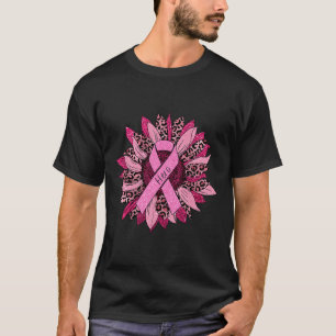 Leopard Sunflower Cheetah Breast Cancer Awareness T-Shirt