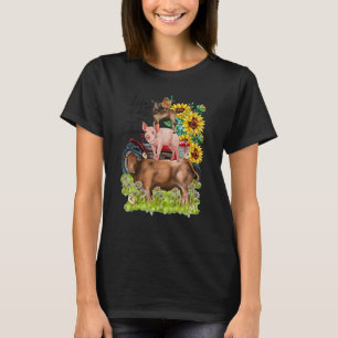 Leopard Sunflower Farm Animals Vegan Life Is About T-Shirt